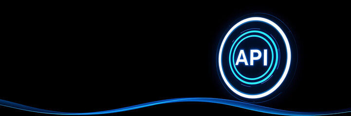 API technology concept, application programming interface, API integration, modern API design, API development visualization.