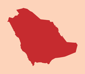 Saudi Arabia simple flat red map