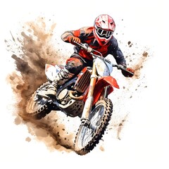 Dirt Bike clipart. Watercolor illustration. Illustrative clipart collection illustration