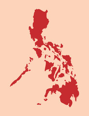 Philippines simple flat red map