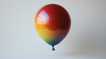 Obraz premium A rainbow-colored balloon with soft gradient tones isolated on a white backdrop 