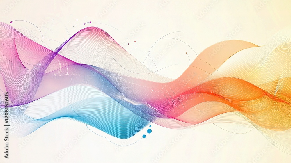 Poster abstract digital communication lines background in soft colors
