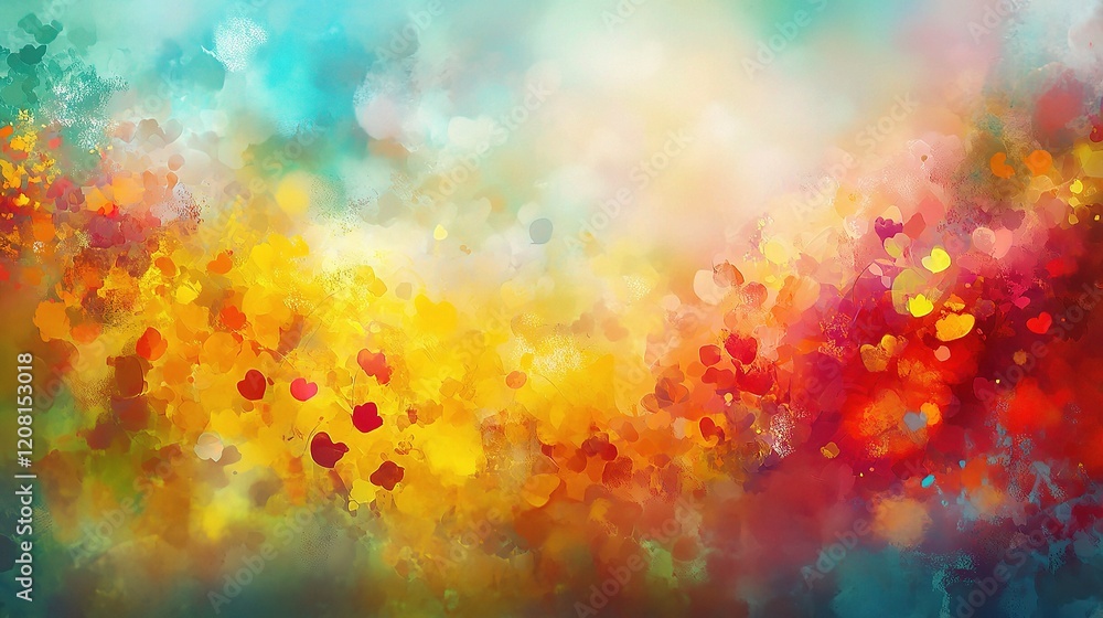 Poster abstract spring background with blurred blooming colors and lines
