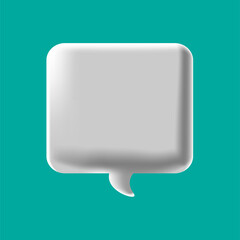 bubble 3d grey white, square chatting, element  message, social media, box, speech 