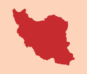Obraz premium Iran simple flat red map