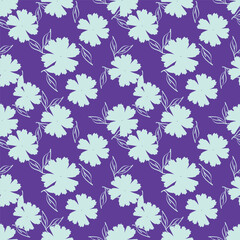 Daisy flower vector illustration in seamless pattern. Watercolor artwork design