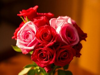 Obraz premium Red and Pink Rose Bouquet for Romantic Occasions