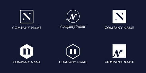 N Letter Logo Set Monogram style, bundle vector