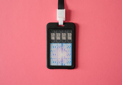 Customizable Access Pass Card Ready for Design on Pink Background