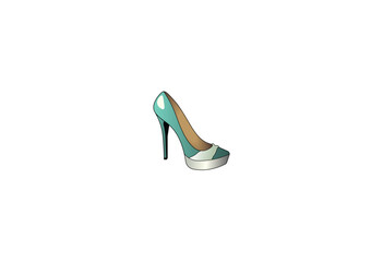 Vector illustration of cartoon elegant women's high heel shoes	