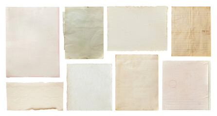 PNG Vintage textured paper collection on transparent background