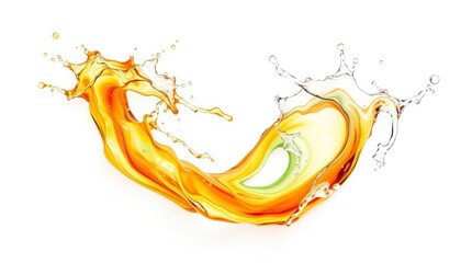 Fototapeta premium Dynamic Amber Liquid Splash: A Vibrant, Abstract Composition