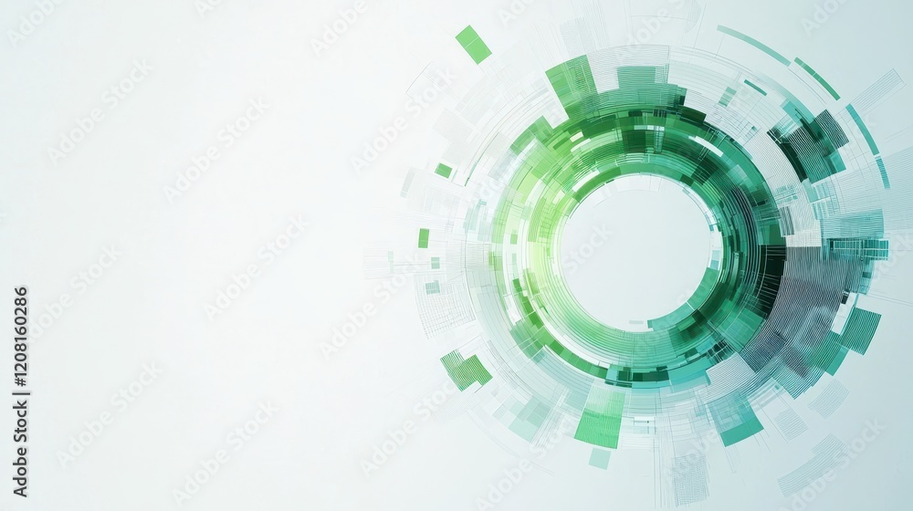 Aufkleber abstract visualization of green technology and innovation representing environmental impact and sust
