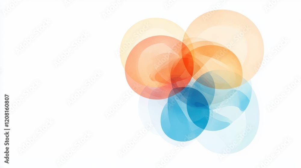Poster vibrant and abstract circles expanding outward in a fluid design representing influence and connecti