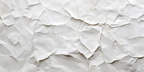 Obraz premium white crumpled and creased glued wrinkled paper poster texture background