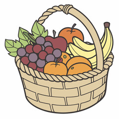 basket with fruits and berries