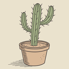 cactus in flowerpot