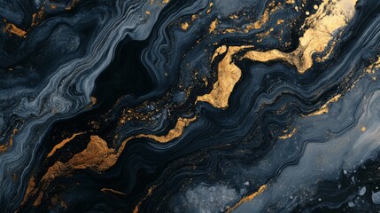Obraz premium Stunning Dark Blue and Gold Abstract Marble Design