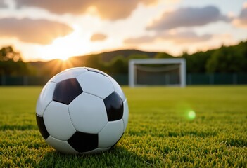 Fototapeta premium soccer ball on grass