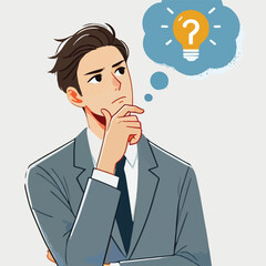 a boy is thinking vector