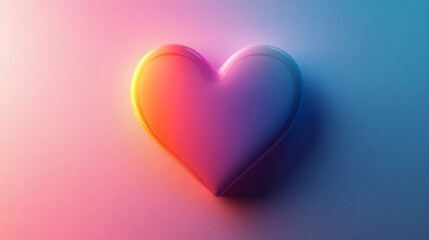 A simple and elegant heart-shaped design with soft gradient colors, minimalist Valentine's Day card 