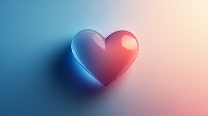 A simple and elegant heart-shaped design with soft gradient colors, minimalist Valentine's Day card 