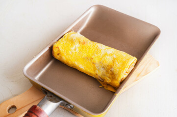 玉子焼きパンで作るオムそば