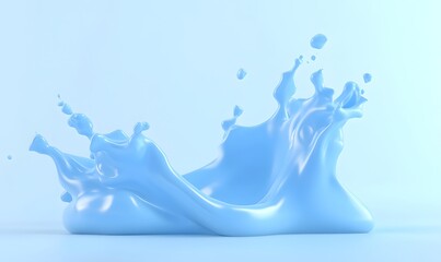 Obraz premium Light blue liquid splash against pastel background