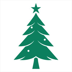 Fototapeta premium Christmas tree vector art illustration icon logo