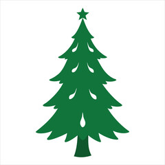 Fototapeta premium Christmas tree vector art illustration icon logo