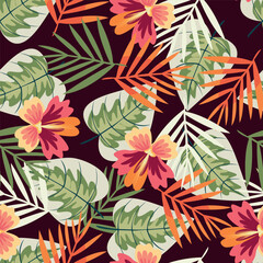 Bunch of flowers, seamless patterns with floral for fabric, textiles, clothing, wallpaper, wall art, cover, banner, interior decor, abstract backgrounds. vector illustration