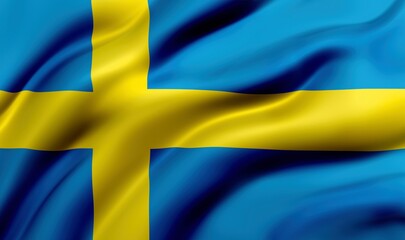 Flag Sweden Blowing The Wind