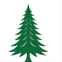 Obraz premium Christmas tree vector art illustration icon logo