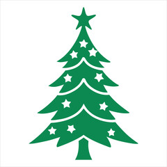 Fototapeta premium Christmas tree vector art illustration icon logo