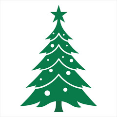 Obraz premium Christmas tree vector art illustration icon logo
