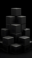 Obraz premium Black Cube 3D Illustration