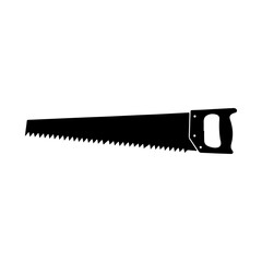 Metal hand saw flat silhouette icon vector illustration design.