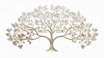 Ornamental Luxurious Tree with Detailed Branches and Leaves