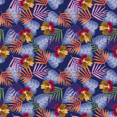 Abstract elegance seamless pattern with floral background