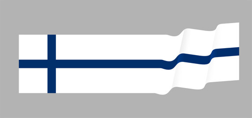 Finland flag waving style. Vector illustration. 
