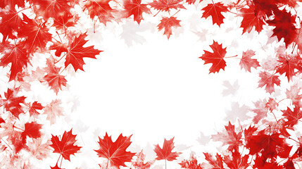 Canada Day vibrant red and white maple leaves forming a gradient effect, symbolizing Canadian patriotism, pride, and festive holiday celebration decor with artistic creativity