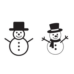 Cute Snowman Clip Art with and without Scarf
