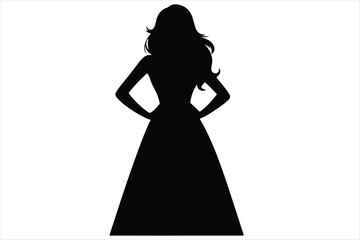 woman silhouette vector illustration on white background.