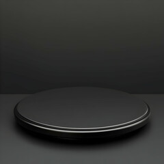 Dark 3D Platform, Minimalist Black Background