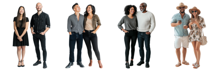 PNG Two lovers set on transparent background