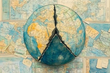 Obraz premium The Fractured Globe, Paranoid Personality Disorder