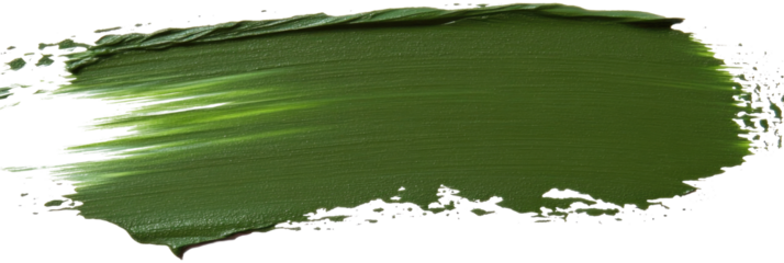 Rectangular olive green paint stroke on white background in abstract art style