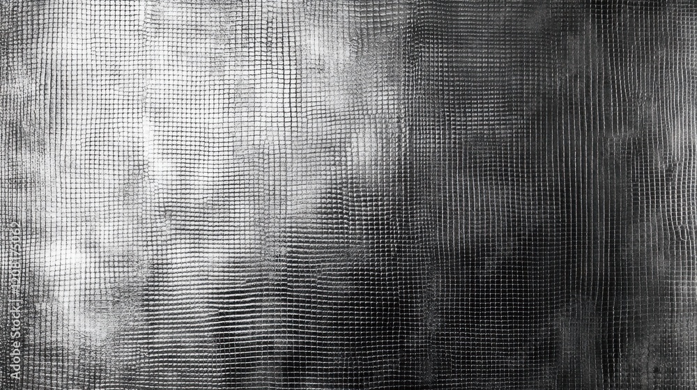 Wall mural textured black and white grid pattern with abstract mesh design
