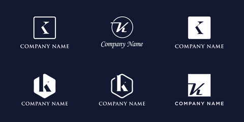 K Letter Logo Set Monogram style, bundle vector