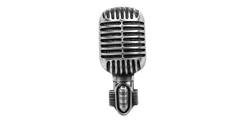 Fototapeta premium Vintage microphone isolated on transparent background